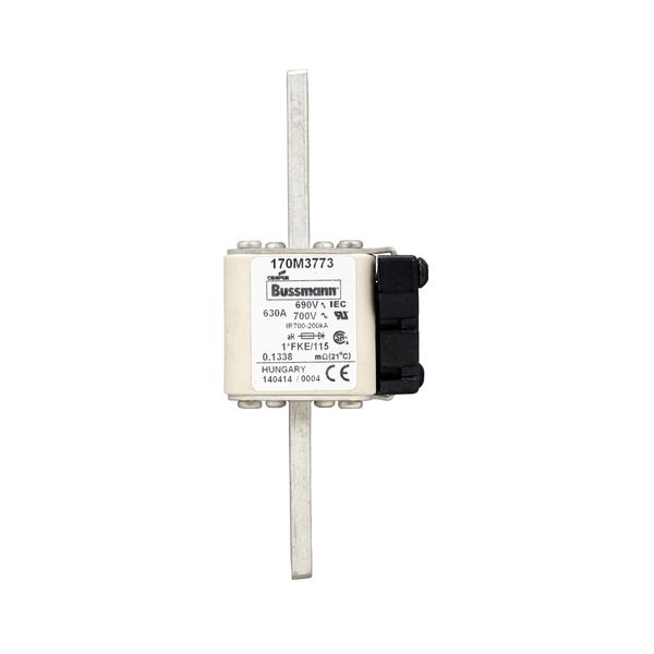 Fuse-link, high speed, 630 A, AC 690 V, compact size 1, 45 x 59 x 148 mm, aR, IEC, UL, single indicator image 5