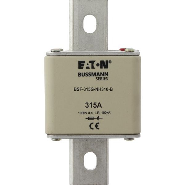 Fuse-link, high speed, 315 A, DC 1000 V, NH3, 71 x 76 x 150 mm, gBat, IEC, bolted connection image 1