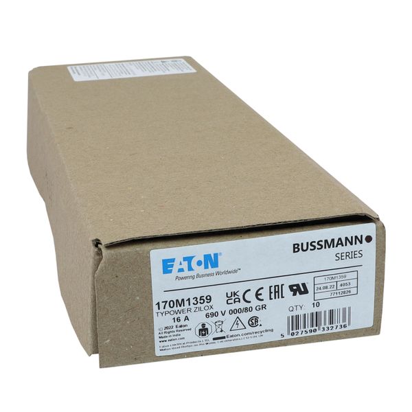 Fuse-link, high speed, 16 A, AC 690 V, DIN 000, 21 x 40 x 100 mm, gR, DIN, IEC, single indicator image 18