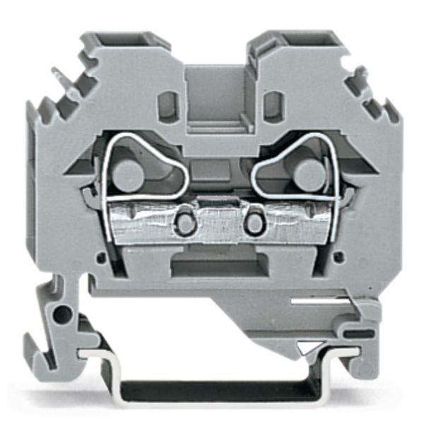 2-conductor through terminal block 6 mm² lateral marker slots gray image 1