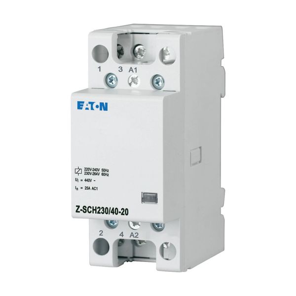 Installation contactor, 230VAC/50Hz, 2N/O, 40A, 3HP image 6