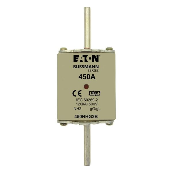 Fuse-link, low voltage, 450 A, AC 500 V, NH2, gL/gG, IEC, dual indicator image 2