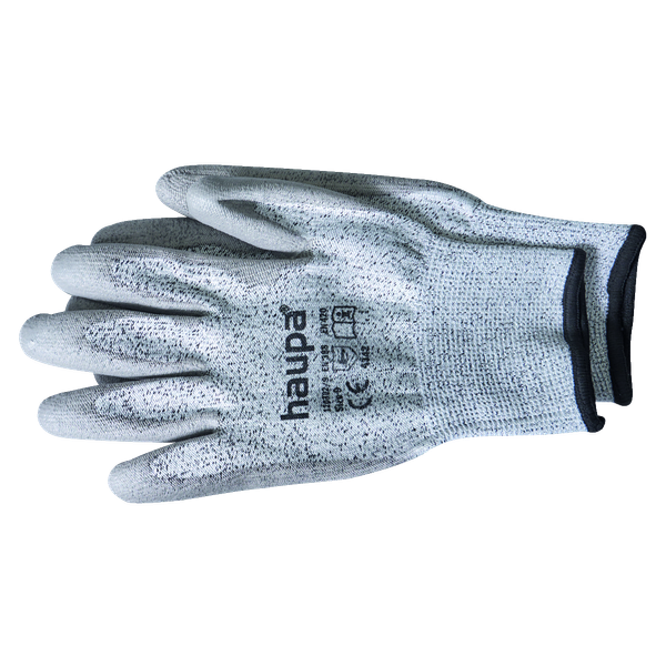 Work glove PU cut protection level 3 gray size 9 image 1