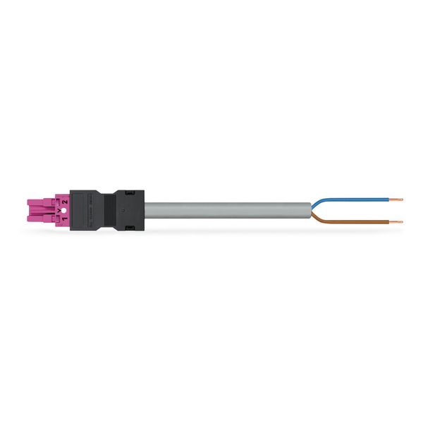 pre-assembled connecting cable Socket/open-ended 2-pole pink image 1