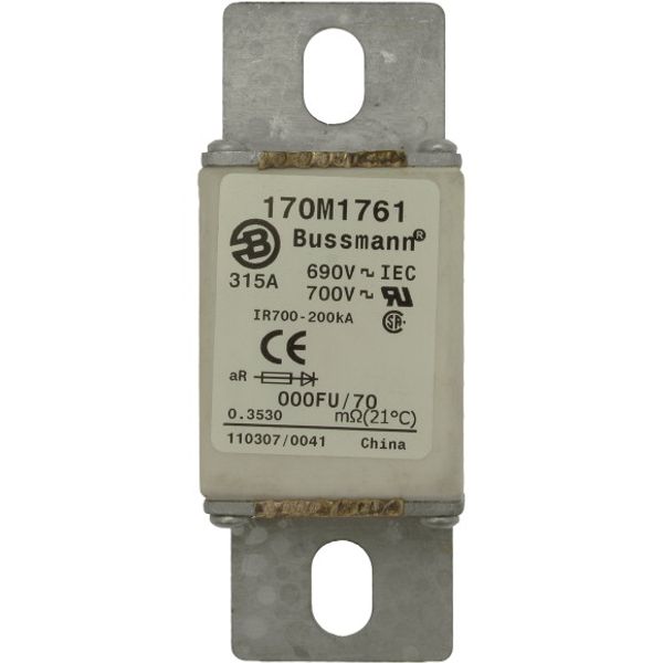 Fuse-link, high speed, 630 A, DC 750 V, size 230, 24 x 78 x 98 mm, aR, IEC, UL image 1