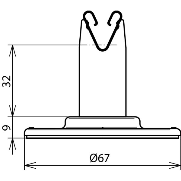 Roof cond. holder DEHNgrip 32mm StSt with adhesive pad D 67mm f. Rd 8m image 2