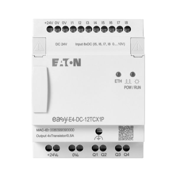 Control relays, easyE4 (expandable, Ethernet), 24 V DC, Inputs Digital: 8, of which can be used as analog: 4, push-in terminal image 14