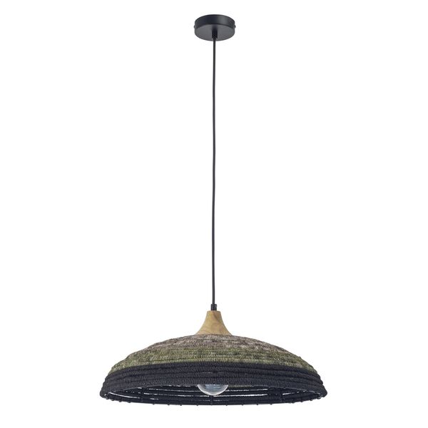 DE-0203-NAT Pendant IP20 Korg E27 15 Light wood Black image 1