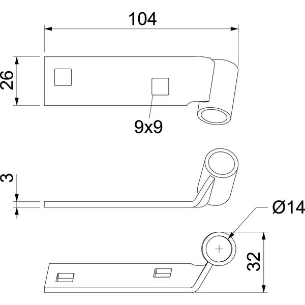 AB AW 30 FT Connection component for AW30 as threaded rod adapter 103x33x30 image 2