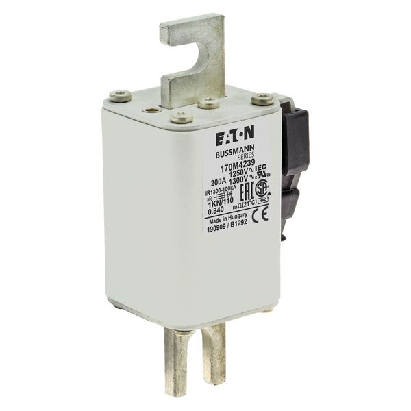 Fuse-link, high speed, 200 A, AC 1250 V, size 1, 53 x 69 x 138 mm, aR, DIN, IEC, single indicator image 11