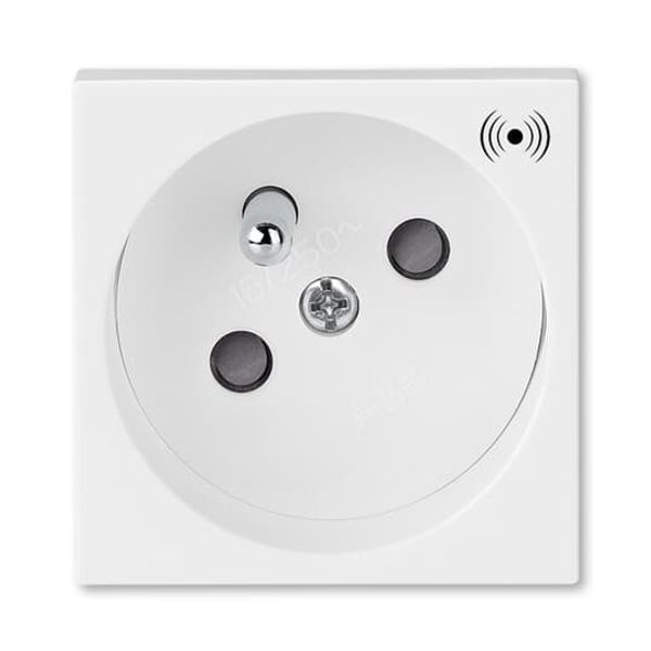5585N-C02357 B Socket outlet 45×45 with earthing pin, shuttered, with surge protection ; 5585N-C02357 B image 1