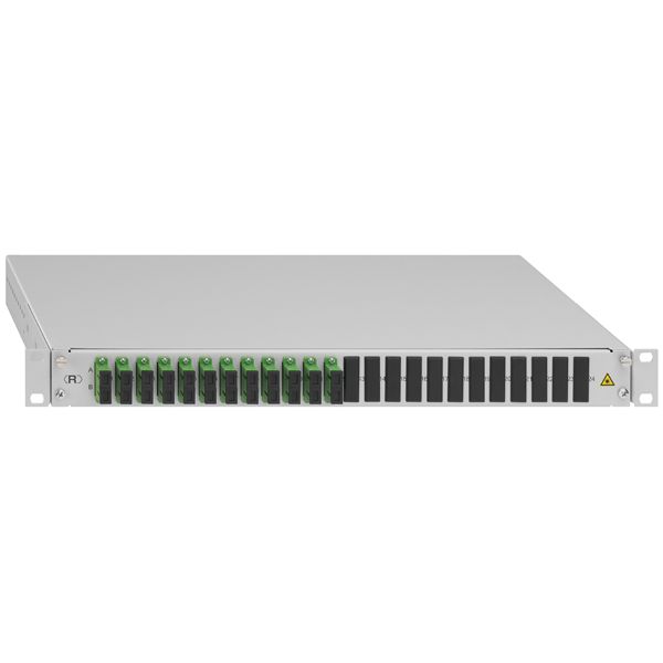 "Splice box, extensible, 19""/1U, 12xSC-D OS2 APC green" (228030912) image 1