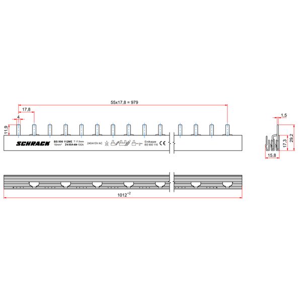 Busbar Pin Version, 2-pole, 16mmý image 2