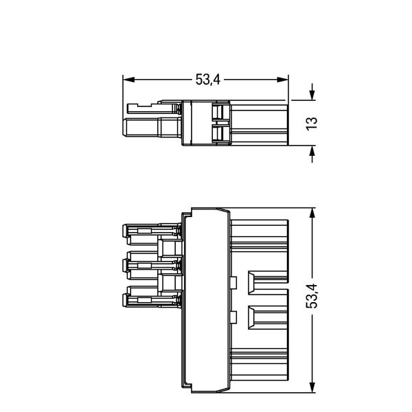 Intermediate coupler 5-pole/3-pole Cod. A black image 1