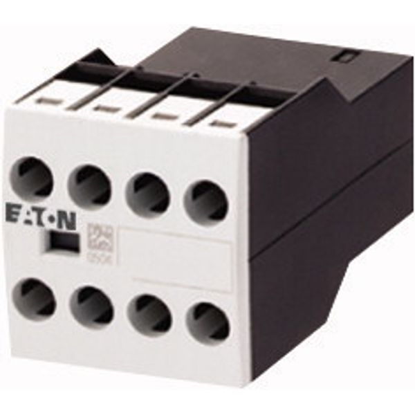 Auxiliary contact module, 4 pole, Ith= 16 A, 2 N/O, 2 NC, Front fixing, Screw terminals, DILM7-10 - DILM38-10 image 1