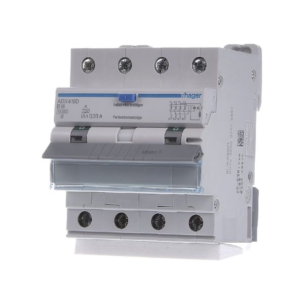 Residual Current Miniature Circuit Breaker, RCD, 4P 10kA B-16A 30mA Type A image 1