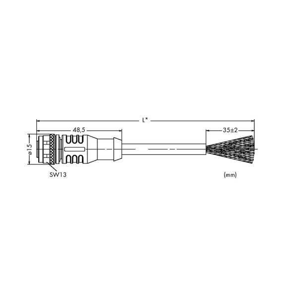 PROFIBUS cable M12B socket straight 5-pole violet image 2