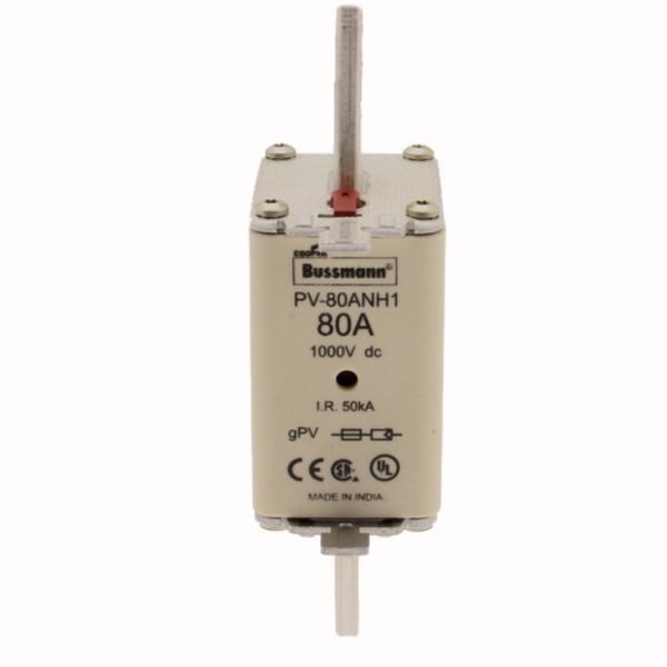 Fuse-link, high speed, 80 A, DC 1000 V, NH1, gPV, UL PV, UL, IEC, dual indicator image 2