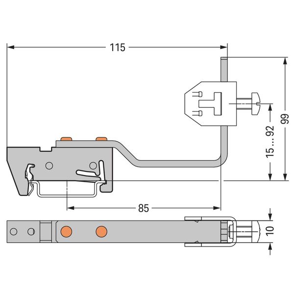 Busbar carrier for busbars Cu 10 mm x 3 mm flexible gray image 3