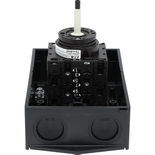 Main switch, T3, 32 A, surface mounting, 4 contact unit(s), 8-pole, STOP function, With black rotary handle and locking ring, Lockable in the 0 (Off) image 45