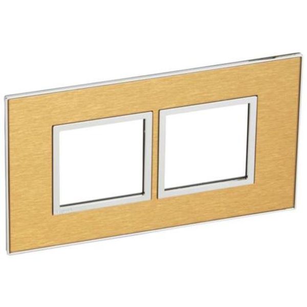 Arteor™ - Plate - British std - square - 4 modules - gold brass image 1