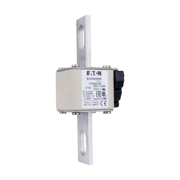 Fuse-link, high speed, 315 A, AC 690 V, size 1, 53 x 69 x 136 mm, aR, IEC, UL, single indicator image 7