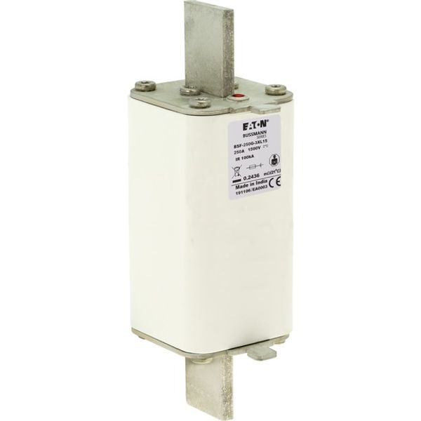 Fuse-link, high speed, 250 A, DC 1500 V, 3L, 75 x 75 x 205 mm, gBat, IEC, blade connection image 2