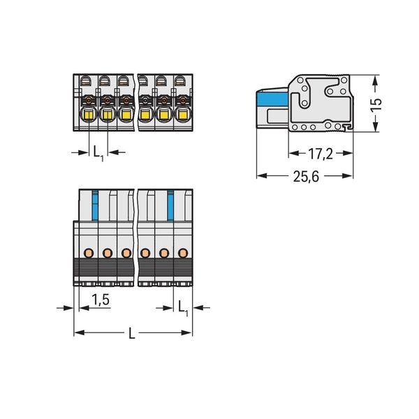 1-conductor female connector push-button Push-in CAGE CLAMP® light gra image 3