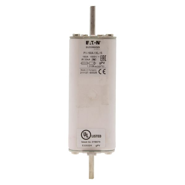 Fuse-link, high speed, 160 A, DC 1500 V, 1XL, 51 x 189 mm, gPV, IEC, UL, with indicator image 13