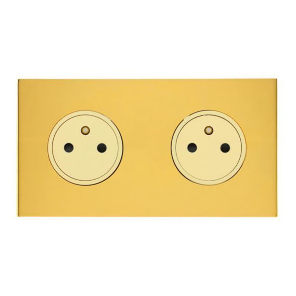 Art d'Arnould univers Epure double power socket 2P+E 16A 250V - mirror gold image 1