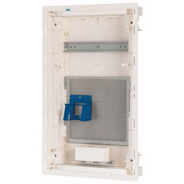 Hollow wall compact distribution board, multimedia, 4-rows, flush sheet steel door image 4