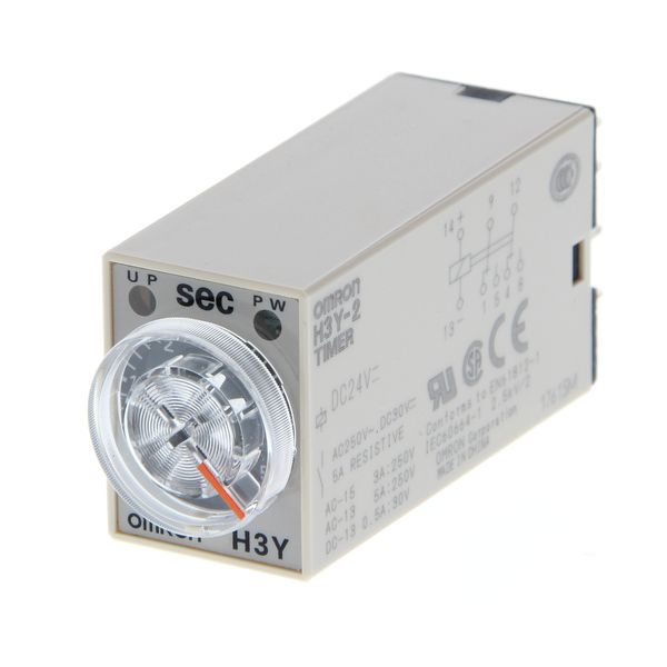 Timer, plug-in, 14-pin, on-delay, 4PDT, 3 A, 24 VDC Supply, 2 - 60 Min image 5