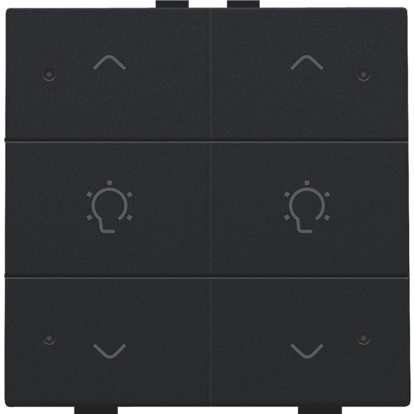 Double dimming control with LED for Niko Home Control, black coated image 2