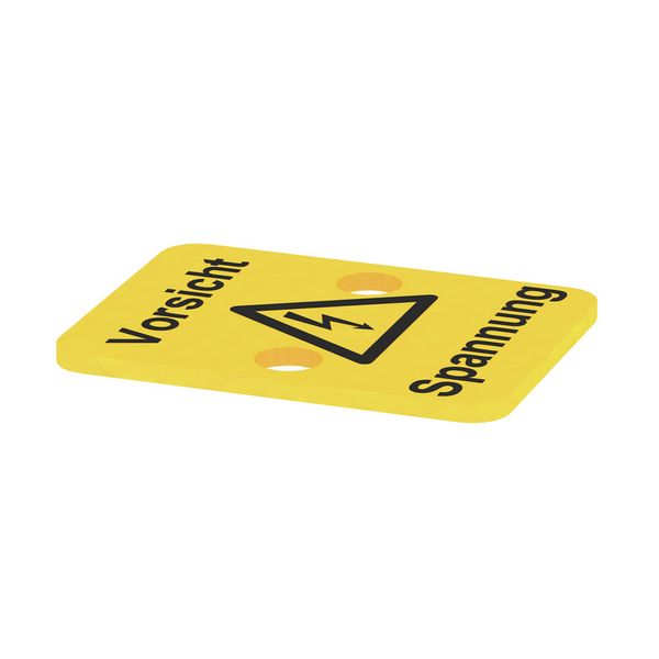 Terminal cover, PVC, yellow, Height: 37 mm, Width: 63.6 mm, Depth: 1 m image 2