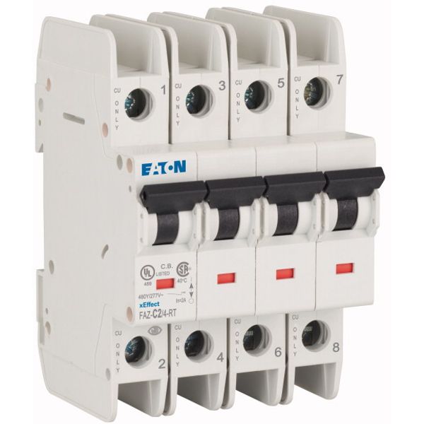 Miniature circuit breaker (MCB), 2 A, 4p, characteristic: C, ring tongue image 4