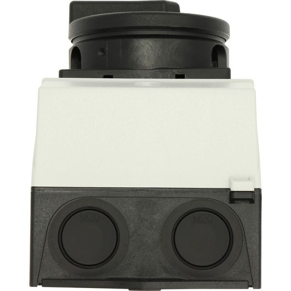 Main switch, T0, 20 A, surface mounting, 3 contact unit(s), 3 pole + N, 1 N/O, 1 N/C, STOP function, With black rotary handle and locking ring, Lockab image 55