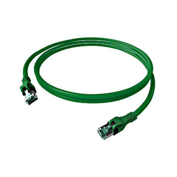 DualBoot PushPull Patch Cord, Cat.6a, Shielded, Green, 10m image 1