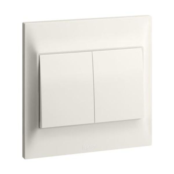 Belanko S 2 gang push button - 6A - Ivory image 1