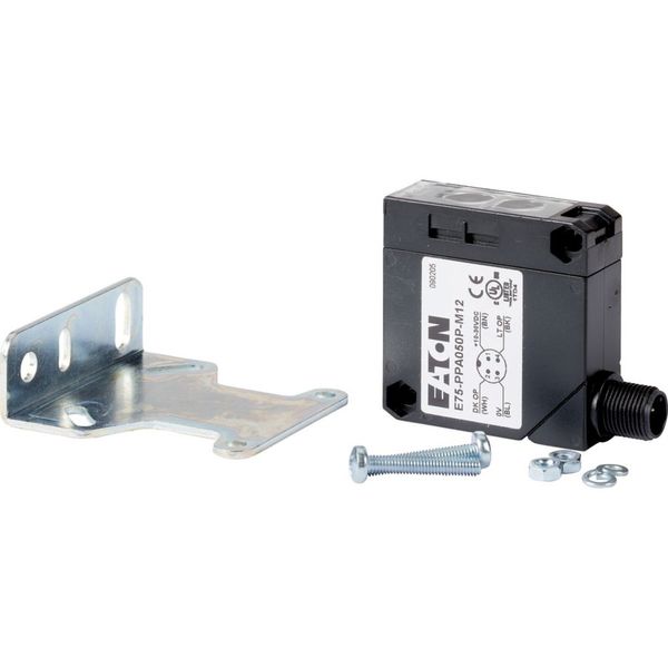 Proximity Sensor, HxWxD=50x18x50mm, Sn=12-110cm, 10-30VDC, PNP, M12 image 1