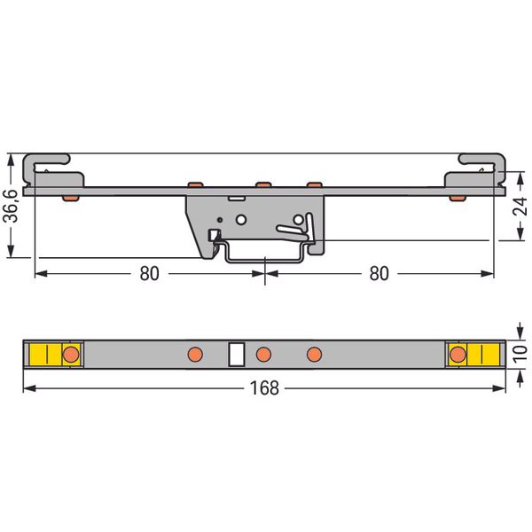 Busbar carrier for busbars Cu 10 mm x 3 mm both sides, straight gray image 3