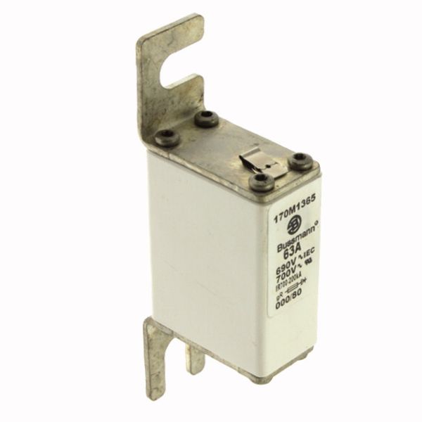 Fuse-link, high speed, 63 A, AC 690 V, DIN 000, 21 x 40 x 100 mm, gR, DIN, IEC, single indicator image 4