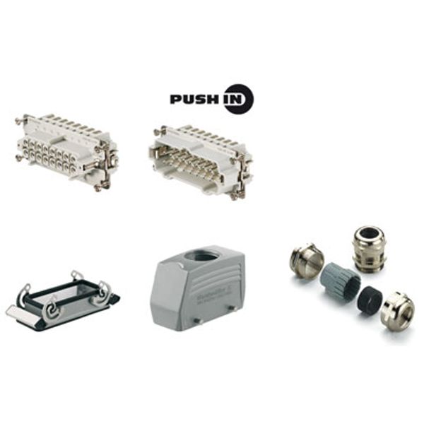 Industrial connectors (set), Series: HE, PUSH IN, Size: 6, Number of p image 1