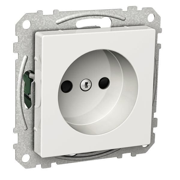 Exxact single socket-outlet unearthed screwless white image 3