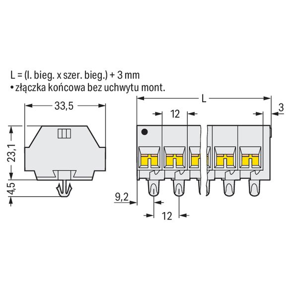 4-conductor terminal strip without push-buttons suitable for Ex e II a image 4