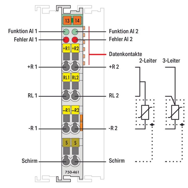 2-channel analog input For Pt100/RTD resistance sensors Adjustable lig image 2