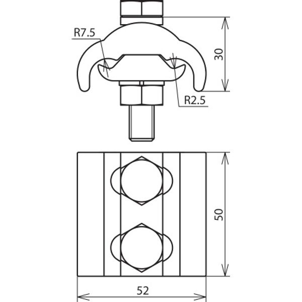 Parall. connect. Cu/gal Sn f. diff. cond. Rd 5-16mm / 16-150mm² w. spr image 2