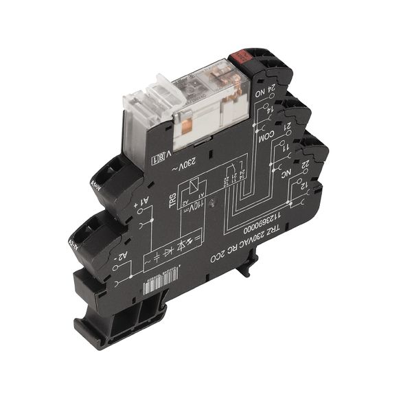 Relay module, 230 V AC ±5 %, Green LED, Rectifier, RC element, 2 CO co image 1