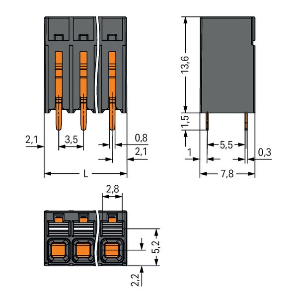 THR PCB terminal block push-button 1.5 mm², black image 2