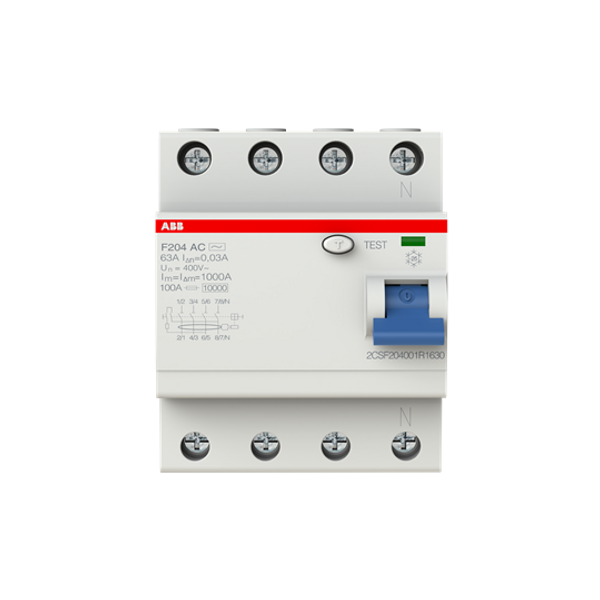 F204 AC-63/0.03 Residual Current Circuit Breaker 4P AC type 30 mA image 4