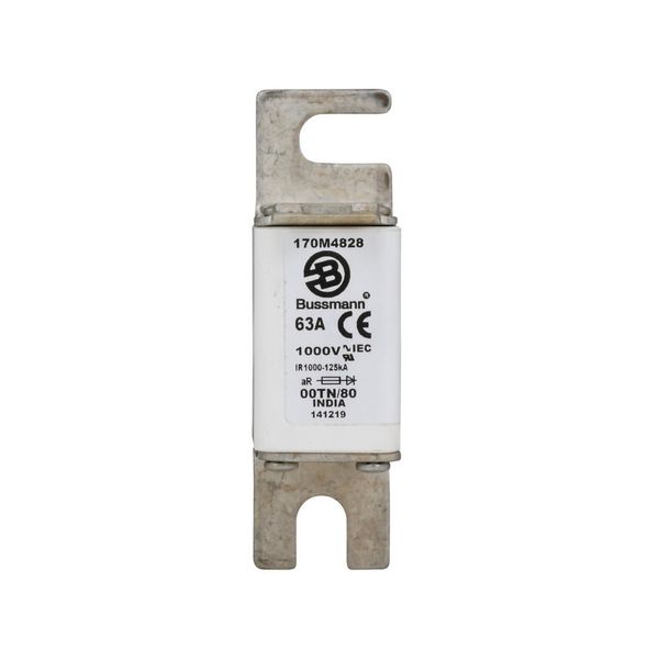 Fuse-link, high speed, 63 A, AC 1000 V, size 00, 30 x 47 x 98 mm, aR, DIN, IEC, type T indicator image 12